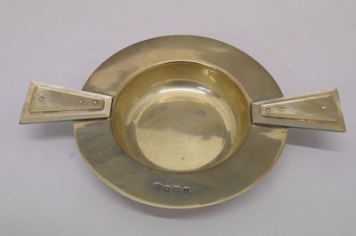 Lot 189 - George V silver quaich with mother of pearl decorated handles