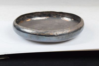 Lot 95 - Chinese white metal footed bowl of compressed form