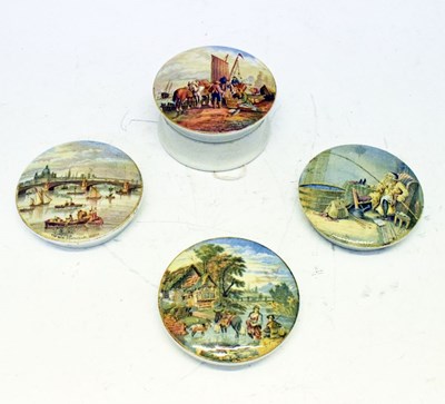 Lot 270 - Four Victorian transfer printed pot lids