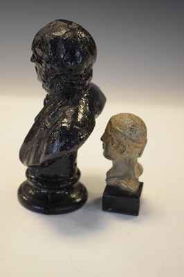 Lot 350 - Gladiator bust on marble base, together with a cast bust of William Gladstone