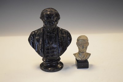 Lot 350 - Gladiator bust on marble base, together with a cast bust of William Gladstone