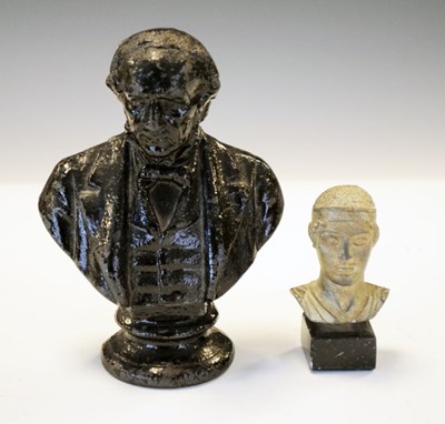 Lot 350 - Gladiator bust on marble base, together with a cast bust of William Gladstone