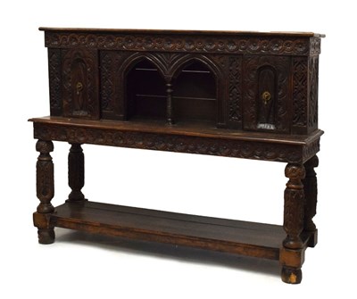 Lot 691 - Late 19th Century carved oak buffet