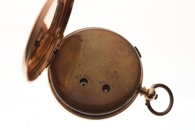 Lot 66 - 19th Century yellow metal (14K) open face pocket watch
