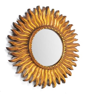 Lot 711 - Gilt framed sunburst convex mirror