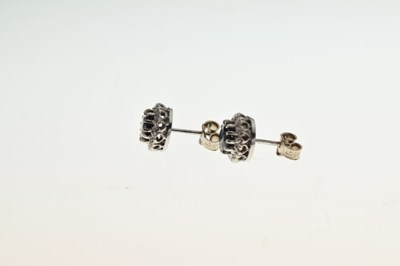 Lot 50 - Pair of 18ct white gold, sapphire and diamond ear studs
