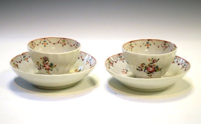 Lot 496 - Two late 18th Century wrythen moulded tea bowls and saucers