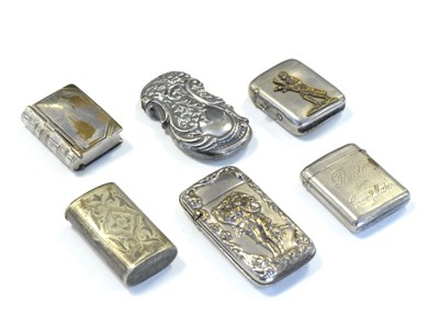 Lot 340 - Six silver-plated vesta cases