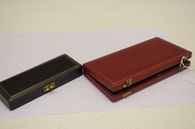 Lot 170 - Cased Elizabeth II silver three piece Christening set and a cased George V silver pusher