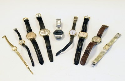 Lot 128 - Gentleman's 9ct gold cased Cyma wristwatch and fashion watches