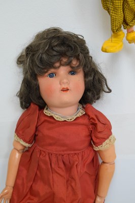 Lot 294 - German bisque headed doll and 'Big Bad Wolf' Pelham puppet