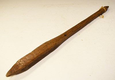 Lot 166 - Wooden club, round handle to square pointed top