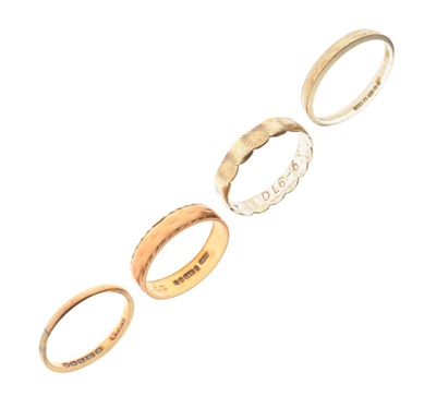 Lot 37 - Four 9ct gold wedding bands