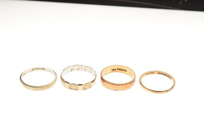 Lot 37 - Four 9ct gold wedding bands