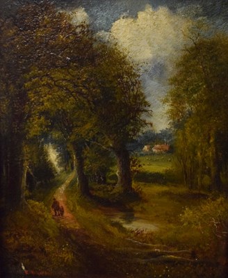 Lot 602 - H. Winstanley (19th Century) -  Oil on panel - Woodland scene