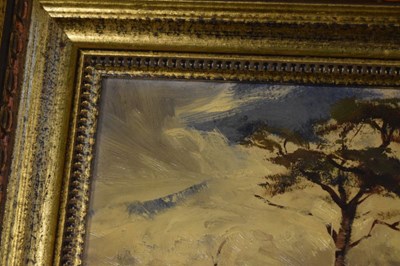 Lot 721 - F.A.W.T. Armstrong - Oil on board - Landscape with Scots Pine