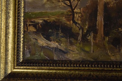 Lot 721 - F.A.W.T. Armstrong - Oil on board - Landscape with Scots Pine