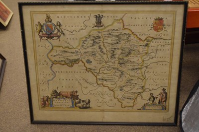 Lot 692 - Blaeu - coloured engraved map of Radnorshire