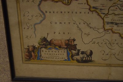 Lot 692 - Blaeu - coloured engraved map of Radnorshire