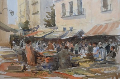 Lot 655 - Barry Paine - Watercolour - Denia Market