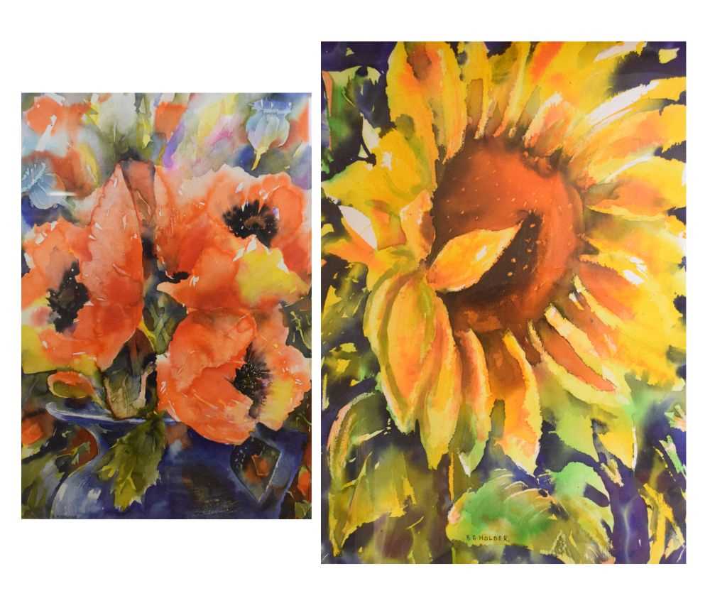 Lot 812 - Barbara Holder - Five watercolours - Still