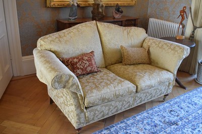 Lot 517 - Duresta two-seater Damask upholstered sofa