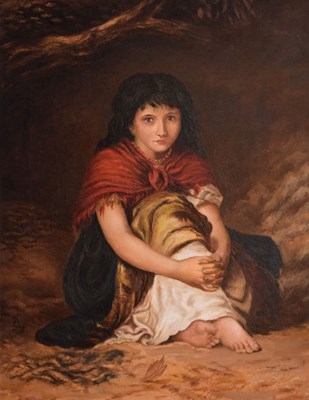 Lot 604 - Oil on canvas - Portrait of a young girl