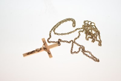 Lot 34 - 9ct gold crucifix on chain