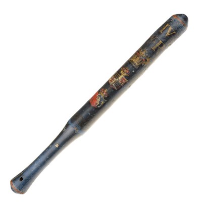 Lot 205 - William IV policeman's painted wooden truncheon