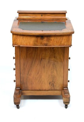 Lot 491 - Victorian inlaid walnut Davenport