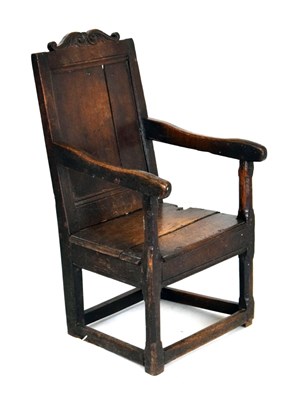 Lot 505 - 17th Century oak open arm chair