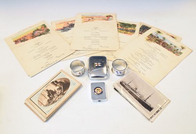 Lot 151 - Shipping Interest - Three silver Elder Dempster Lines onboard souvenir pieces
