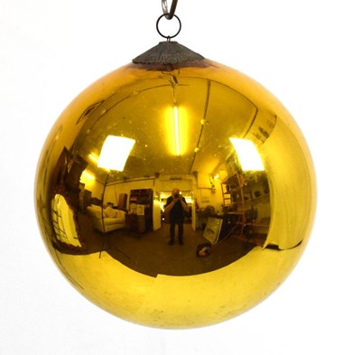 Lot 634 - Gold hanging 'Witches Ball'