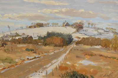 Lot 698 - Alastair Flatterly - Oil on canvas - A Lonely Road