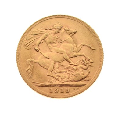 Lot 106 - Coins - George V gold sovereign, 1913