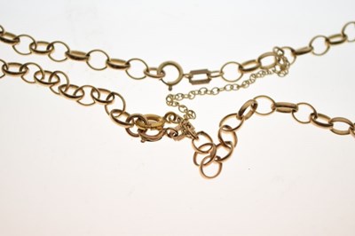 Lot 45 - Two 9ct gold belcher-link chains