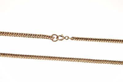 Lot 43 - 9ct gold fancy square-link necklace