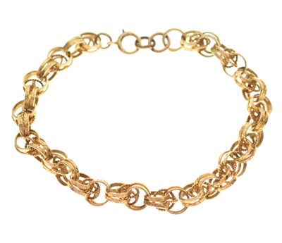 Lot 50 - Yellow metal fancy belcher-link bracelet
