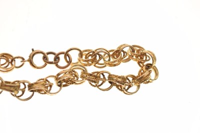 Lot 50 - Yellow metal fancy belcher-link bracelet