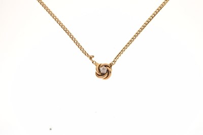Lot 38 - 9ct gold necklace set small single-cut diamond