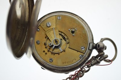Lot 92 - Silver pocket watch - Robert Reid Bristol, and sovereign holder