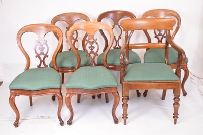 Lot 576 - Five Victorian James Reilly of Manchester Patent dining chairs, plus a centre table