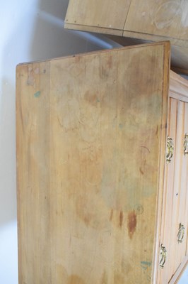 Lot 450 - Satin walnut mirror-door wardrobe, and two three-drawer chests