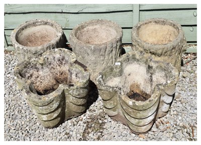 Lot 829 - Five reconstituted garden planters