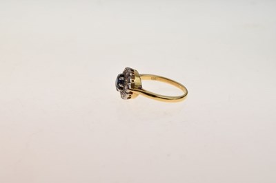 Lot 12 - Sapphire and diamond cluster ring