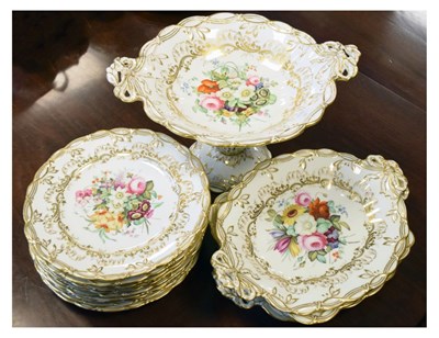 Lot 622 - Mid 19th Century English botanical part dessert service