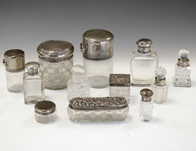 Lot 156 - Collection of late Victorian and 20th Century silver-mounted dressing table or toiletry bottles, etc