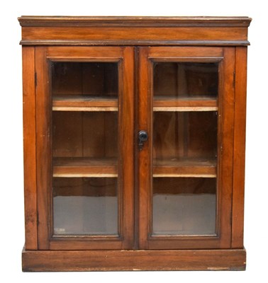 Lot 653 - Mahogany glazed door bookcase with adjustable shelves