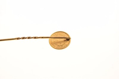 Lot 32 - US 1854 gold dollar as tie pin