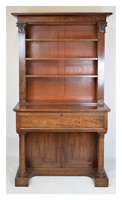 Lot 603 - Mid 19th Century mahogany secretaire bookcase